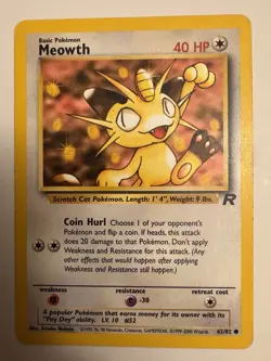 Meowth 62/82 - Team Rocket Vintage WoTC 2000 Pokemon TCG - Image 1