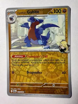 Pokemon Cynthia's Gabite #103/182 Destined Rivals English Reverse Holo - Image 1