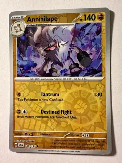 Annihilape 100/191 Uncommon Reverse Holo SV08: Surging Sparks NM Pokemon - Image 1