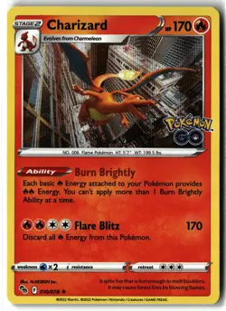 Charizard ⭐ 010/078 Holo Rare Pokemon GO 2022 Pokemon NM - Image 1
