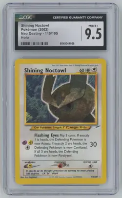 2002 Pokemon Neo Destiny Shining Noctowl CGC 9.5 Holo #110 - Image 1