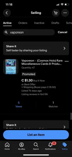 Vaporeon, Flareon and jolteon cosmo Holo Promo Costco Tin Pokemon TCG NM - Image 2