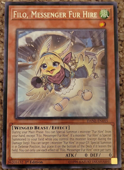 Yugioh! - Filo, Messenger Fur Hire - DANE-EN015 - Rare - 1st Edition - NM/M -NEW - Image 1