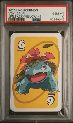 PSA 10 GEM MINT Japanese Venusaur UNO Yellow 6 Pokemon Trading Card Game 2020 - Image 1