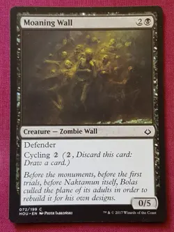 Magic The Gathering HOUR OF DEVASTATION MOANING WALL black card MTG - Image 1