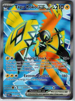Tapu Koko ex 222/182 SV04: Paradox Rift - Pokemon Card - NM - Image 1