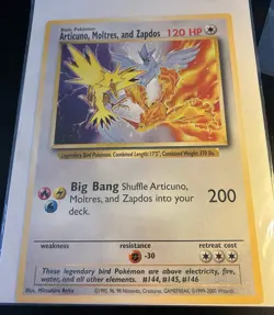 ARTICUNO MOLTRES and ZAPDOS Big Bang. Giant Pokemon Card 1999 Promo Not For Play - Image 1