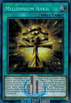 Yugioh INFO-EN053 Millennium Ankh Secret Rare 1st Edition - Image 1