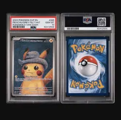 PIKACHU/GREY FELT HAT X VAN GOGH POKEMON SVP EN-SV BLCK STR PRM 2023 085 PSA 10 - Image 2