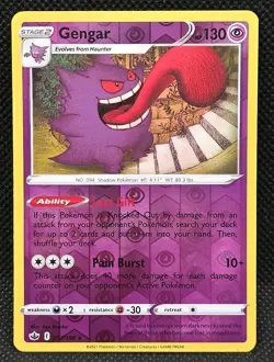 Gengar 057/198 Swsh06: Sword & Shield Chilling Reign Reverse Holo 2021 Pokemon - Image 1