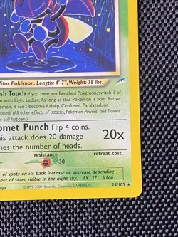 Pokemon Card - Light Ledian Neo Destiny 24/105 Rare LP/NM - Image 4