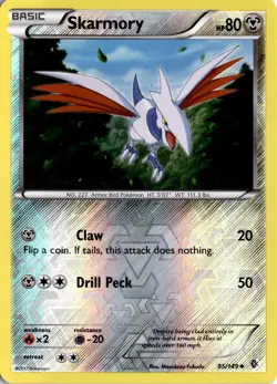 Skarmory (95) 95/149 Reverse Holo Boundaries Crossed Pokemon Card TCG - Image 1