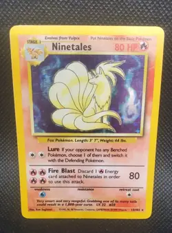 Pokemon Vintage Base Set Ninetales Holo Rare English #12/102 1999 - Image 1