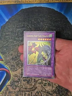 Elemental HERO Flame Wingman (UTR) TLM-EN035 GOLD STAMP 1st Ed. Slight error VLP - Image 3