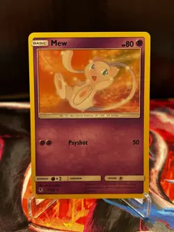 Pokemon Mew 32/68 Hidden Fates Rare Regular Basic Psyshot 80HP - Image 1