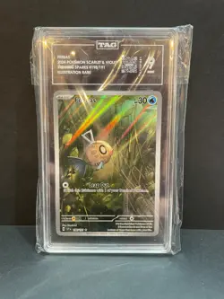 Feebas 198/191 Illustration Rare 2024 Pokemon Surging Sparks TAG 9 Mint - Image 1