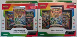 2 x Pokemon Mega Evolution First Partners Illustration Collectection Brand New - Image 1