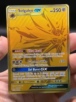 Solgaleo GX 173/156 Secret Rare Gold Ultra Prism Pokemon English NM - Image 3