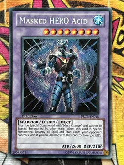 Masked Hero Acid PRC1-EN018 Near Mint Secret Rare 1st Edition Yu-Gi-Oh - Image 1