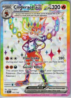 Cinderace ex 157/142 SV07: Stellar Crown - Pokemon Card - NM - Image 1