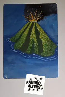 Volcanic Island Style Art Playtest Card Altered Hand Painted MTG Magic Gathering - Image 1