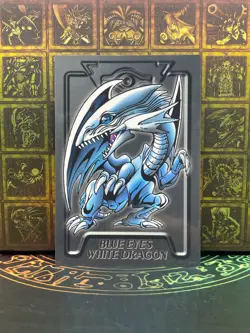 Yugioh Blue Eyes White Dragon BANDAI duel scene vintage card 90s 02 - Image 1