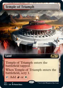 MTG Temple of Triumph - Foil - Extended Art, Core Set 2021, Lightly Played, Engl - Image 1