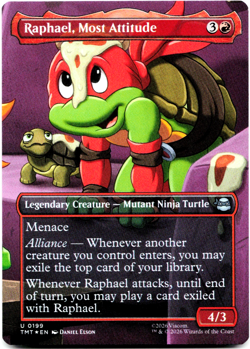 Raphael, Most Attitude (BORDERLESS FOIL) - [Teenage Mutant Ninja Turtles] MTG 🔥 - Image 2