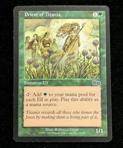 Priest of Titania Urza's Saga x1 LP MTG - English - Image 1