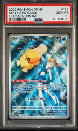 2025 POKEMON DRI EN-DESTINED RIVALS ILLUSTRATION RARE MISTY'S PSYDUCK PSA 10 - Image 1