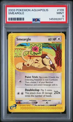 2003 POKEMON AQUAPOLIS #109 SMEARGLE PSA 9 - Image 1