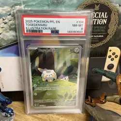 Pokemon TCG Togedemaru Illustration Rare Holo 2025 Phantasmal Flames #104 PSA 8 - Image 1