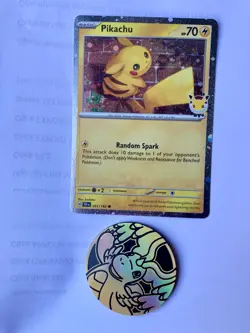 Pikachu 051 /162 Stamped 2026 Pokemon Day 30th Anniversary Promo NM + COIN - Image 1