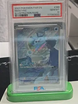 Pokemon TCG Mantyke Card 189/182 Sv04: Paradox Rift PSA 10 - Image 1