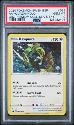 2024 POKEMON SWSH BLACK STAR PROMO #029 RAYQUAZA-HOLO PSA 10 - Image 1