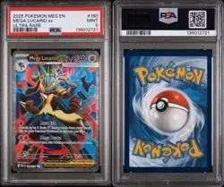 2025 Pokemon Mega Evolution Mega Lucario EX #160/132 ULTRA Rare PSA 9 EN - Image 3