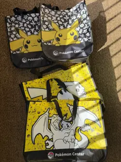Pokemon Center EUIC 2026 Shopping Tote Bag Pikachu & Charizard | 4 bags - Image 1