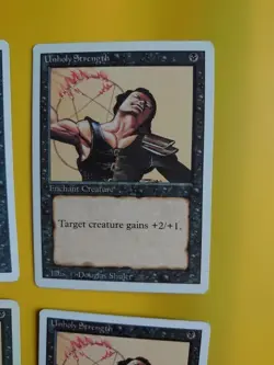 Unholy Strength playset Revised. Old Vintage. Magic the Gathering 4 Cards - Image 3