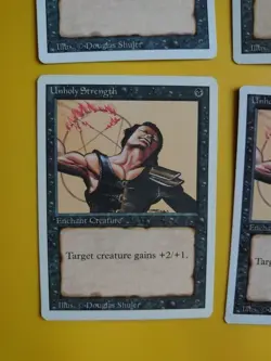 Unholy Strength playset Revised. Old Vintage. Magic the Gathering 4 Cards - Image 5