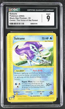 CGC 9 MINT Suicune 4EVER 2002 Black Star Promos 53 Pokemon Card - Image 1
