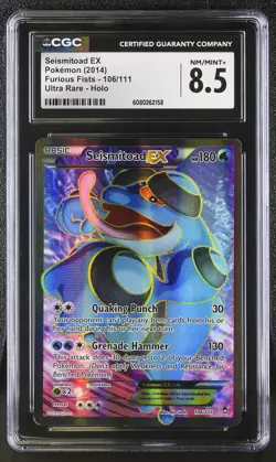 CGC 8.5 Seismitoad EX 2014 Furious Fists 106/111 Ultra Rare Holo Pokemon Card - Image 1