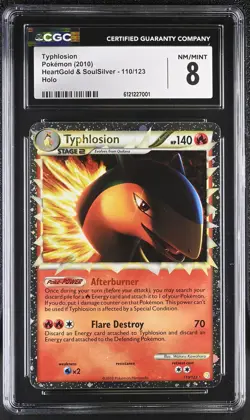 CGC 8 Typhlosion 2010 HeartGold & SoulSilver 110/123 Holo Pokemon Card - Image 1