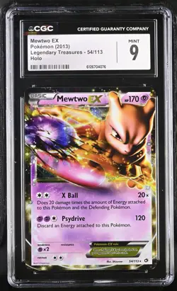 CGC 9 MINT Mewtwo EX 2013 Legendary Treasures 54/113 Holo Pokemon Card - Image 1