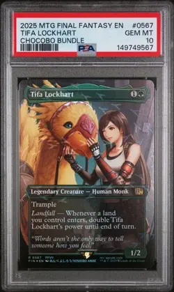 2025 MTG FINAL FANTASY CHOCOBO TRACK FOIL R INSERT TIFA LOCKHART PSA 10 - Image 1
