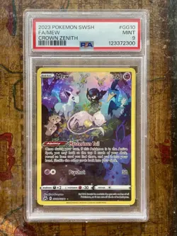 POKEMON SWORD AND SHIELD CROWN ZENITH GG10 FULL ART/MEW PSA 9 MINT - Image 1