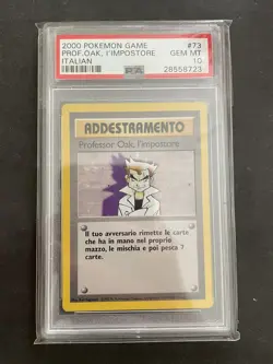Pokemon 1999 PSA 10 Professor Oak, l’impostore Set Base 73/102 POP 1 Italiano - Image 1