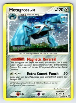 Metagross SWIRL! 10/146 2008 Legends Awakened Pokemon Card Cosmos Holo Rare - Lp - Image 1