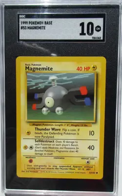 1999 Pokemon Base Set Magnemite #53/102 40 HP Thunder Wave CGC 10 - Image 2