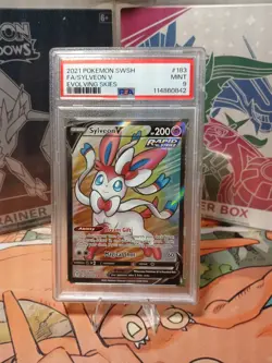 2021 Pokemon SWSH Evolving Skies Sylveon V 183/203 Full Art PSA 9 MINT - Image 1
