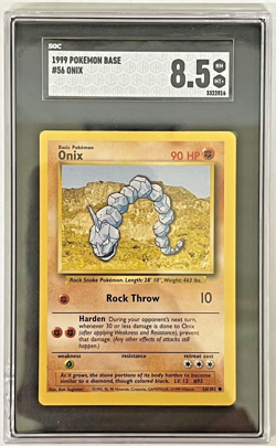 SGC 8.5 Onix 56/102 Pokemon TCG 1999 Base Set Near Mint - Image 1